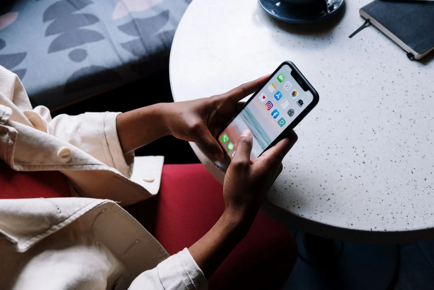 A modern mobile app on a phone screen